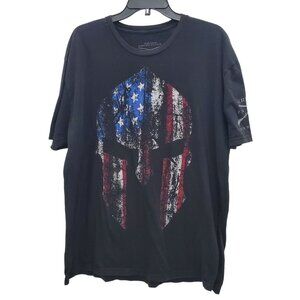 Grunt Style Black Distressed American Flag‎ Gladiator Helmet Unisex Men's Sz XXL